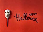 Happy Halloween with Skull Candy on a Stick