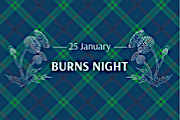 Burns Night Celebration on Green Tartan Background