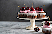 Chocolate Cupcakes topped with a Cherry