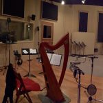 Anne Roos' harp in the Recording Studio