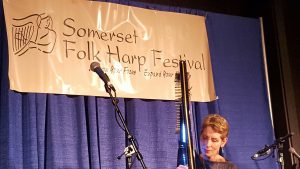 Anne Roos Performing at Somerset Folk Harp Festival