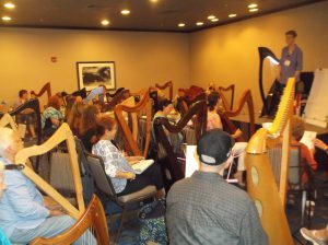 Anne Roos teaches harpists